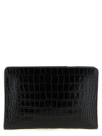 Calfskin Crocodile Print Clutch