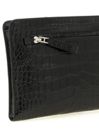 Calfskin Crocodile Print Clutch