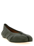 Olive Green Lambskin Tabi Ballet Flats