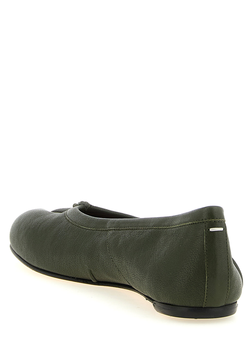 Olive Green Lambskin Tabi Ballet Flats