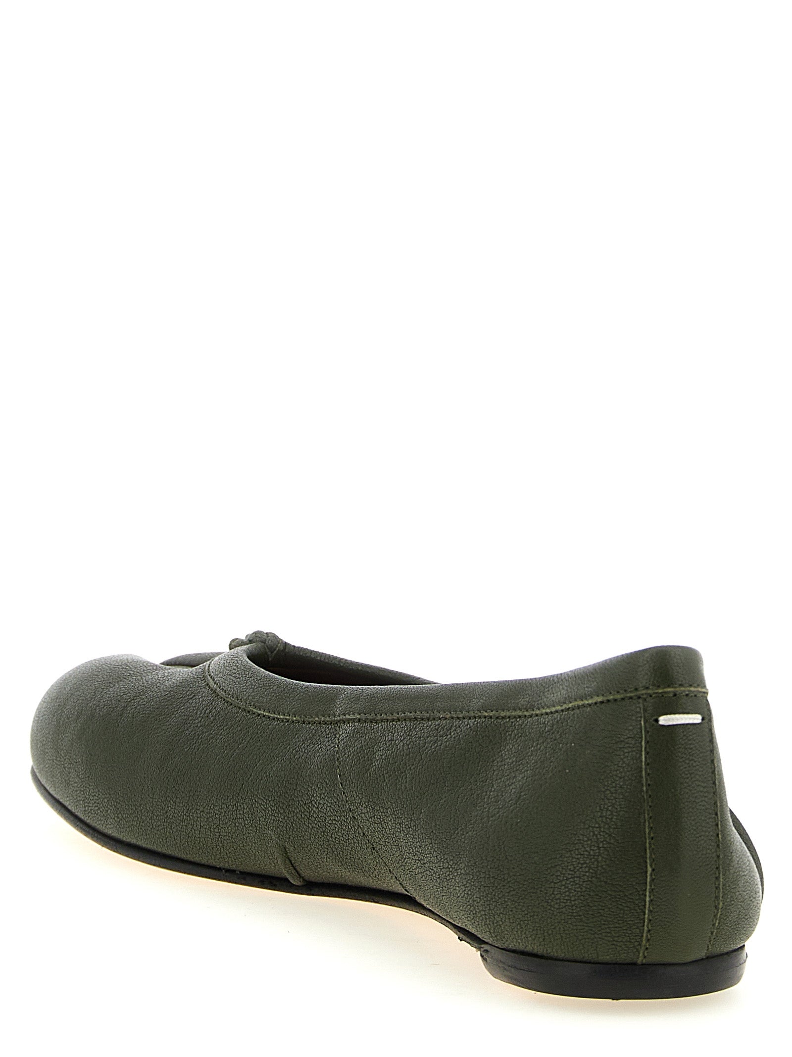 Olive Green Lambskin Tabi Ballet Flats