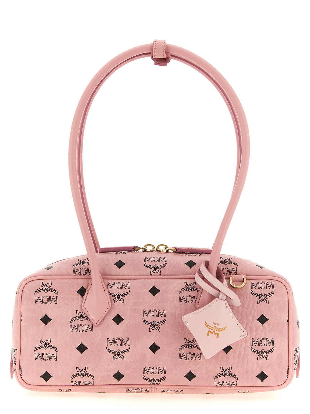 Aren East West Light Pink Coated Canvas Shoulder Bag