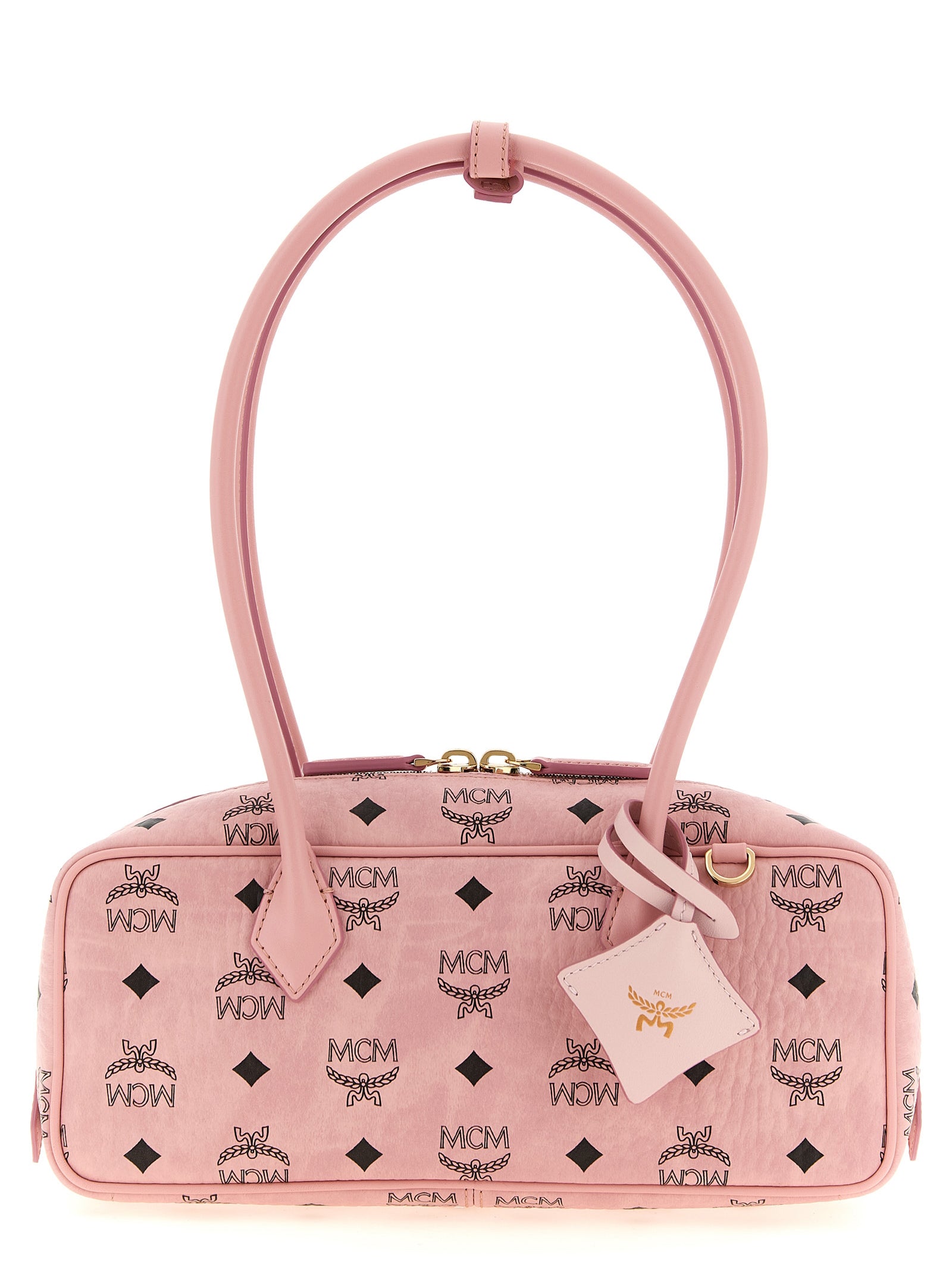 Aren East West Light Pink Coated Canvas Shoulder Bag