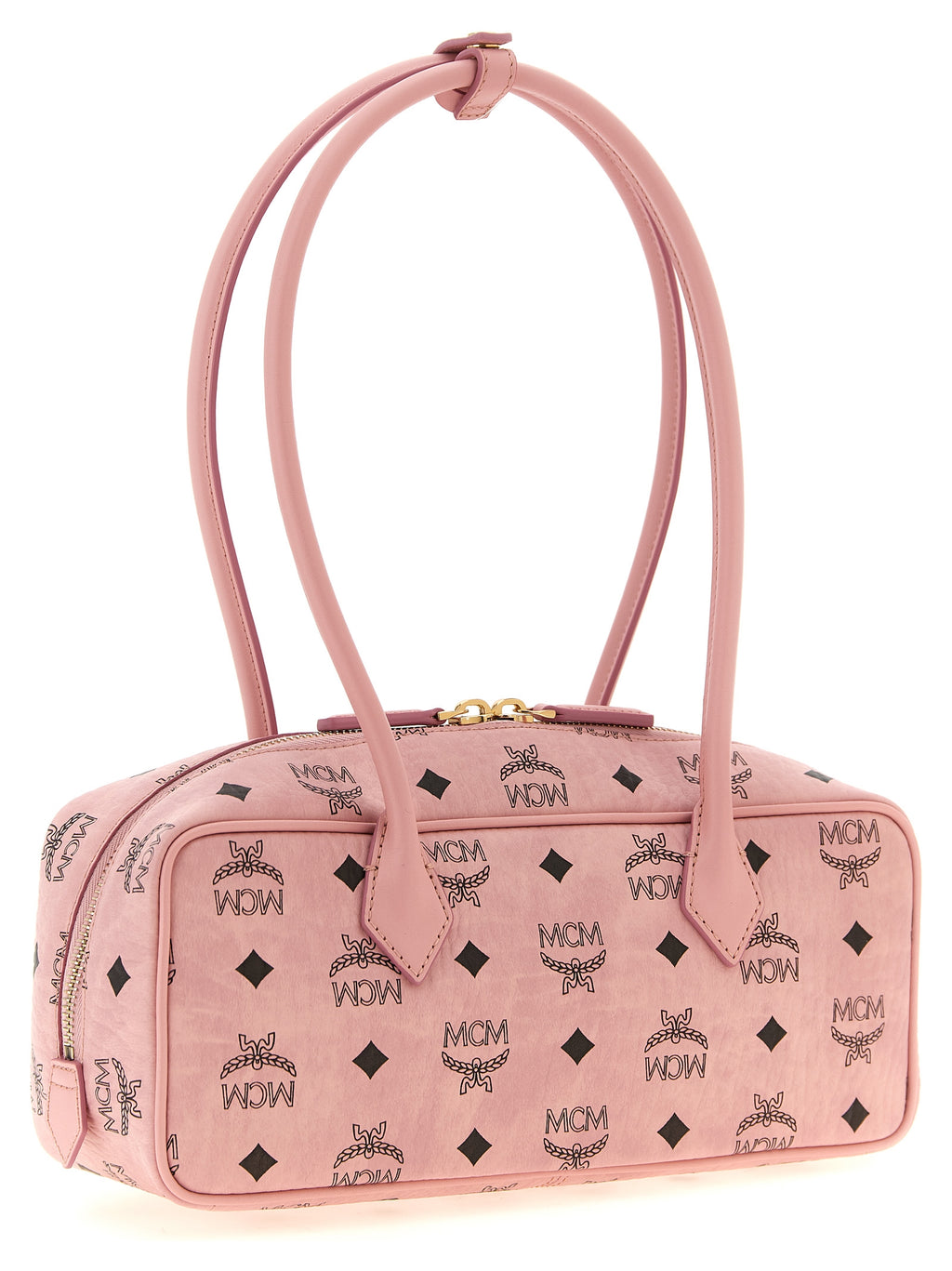 Aren East West Light Pink Coated Canvas Shoulder Bag