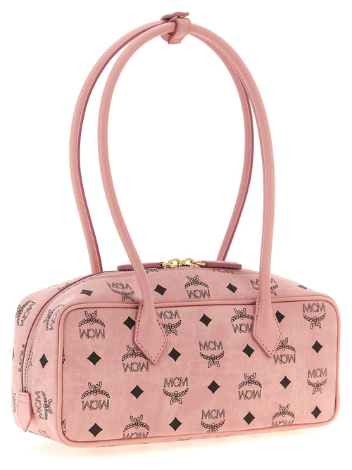 Aren East West Light Pink Coated Canvas Shoulder Bag