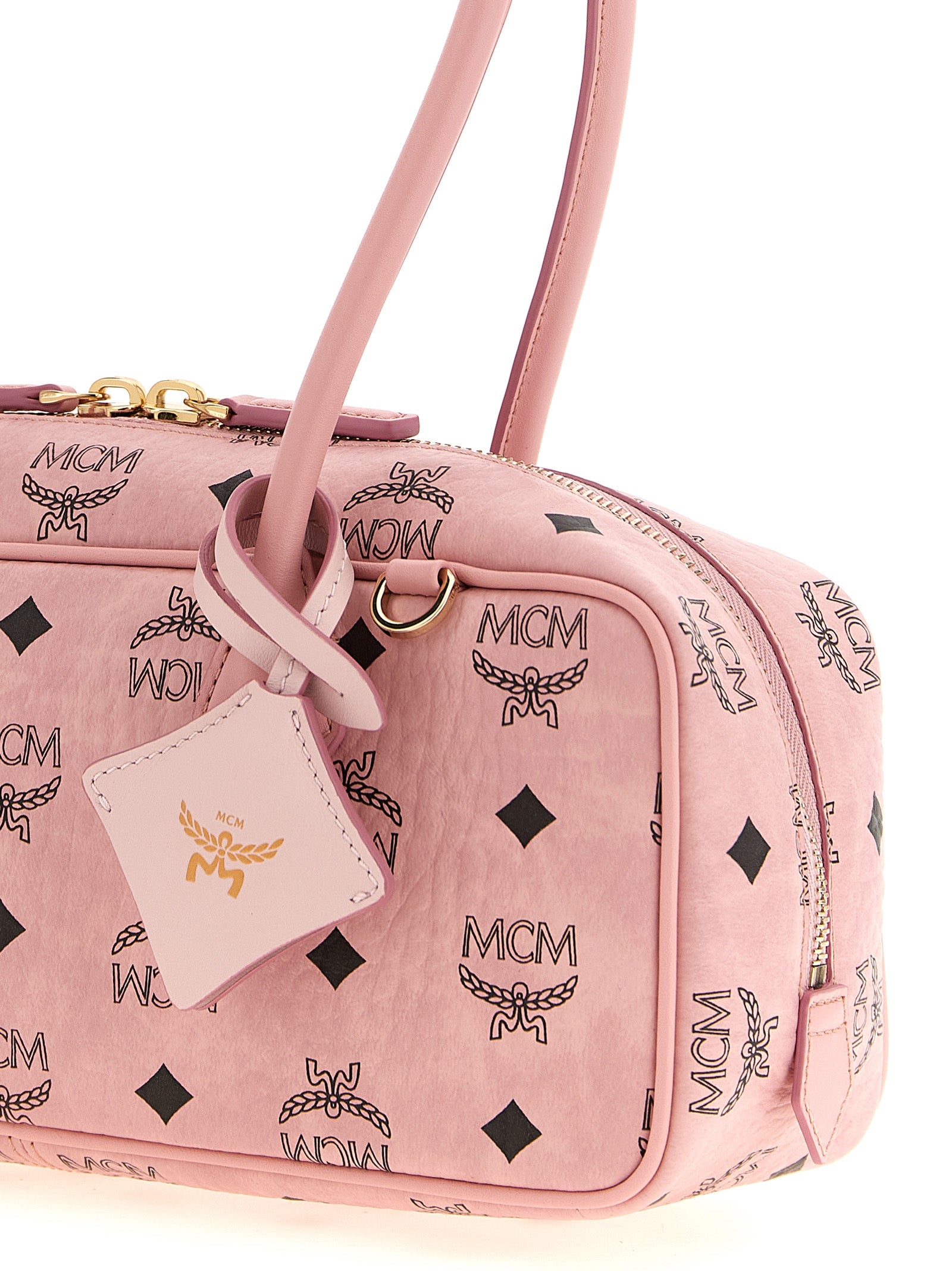 Aren East West Light Pink Coated Canvas Shoulder Bag