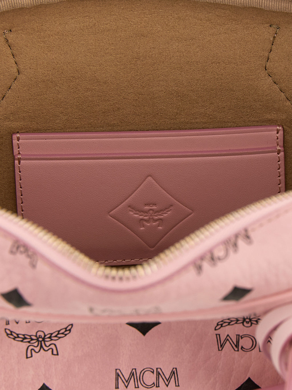 Aren East West Light Pink Coated Canvas Shoulder Bag