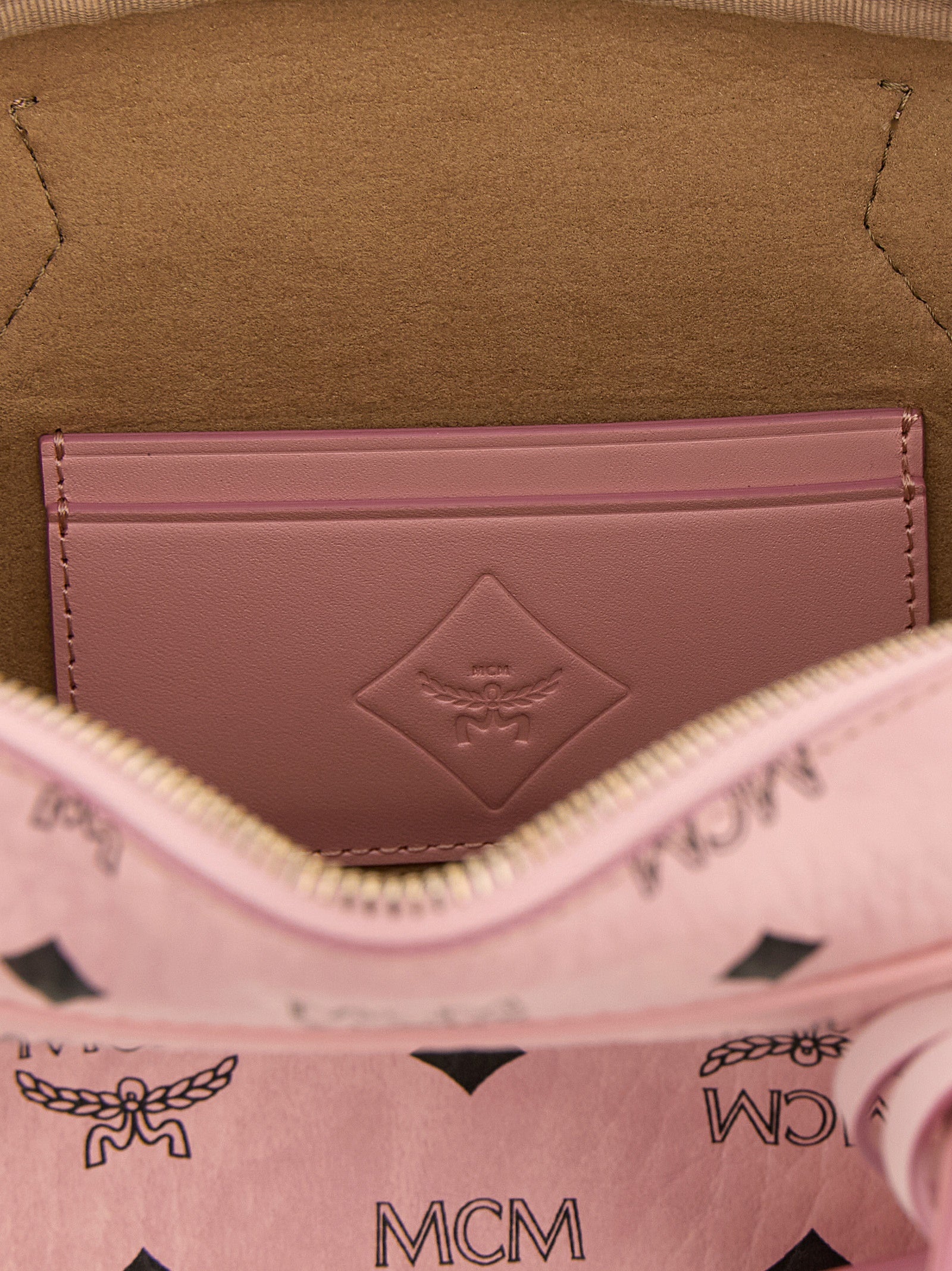 Aren East West Light Pink Coated Canvas Shoulder Bag