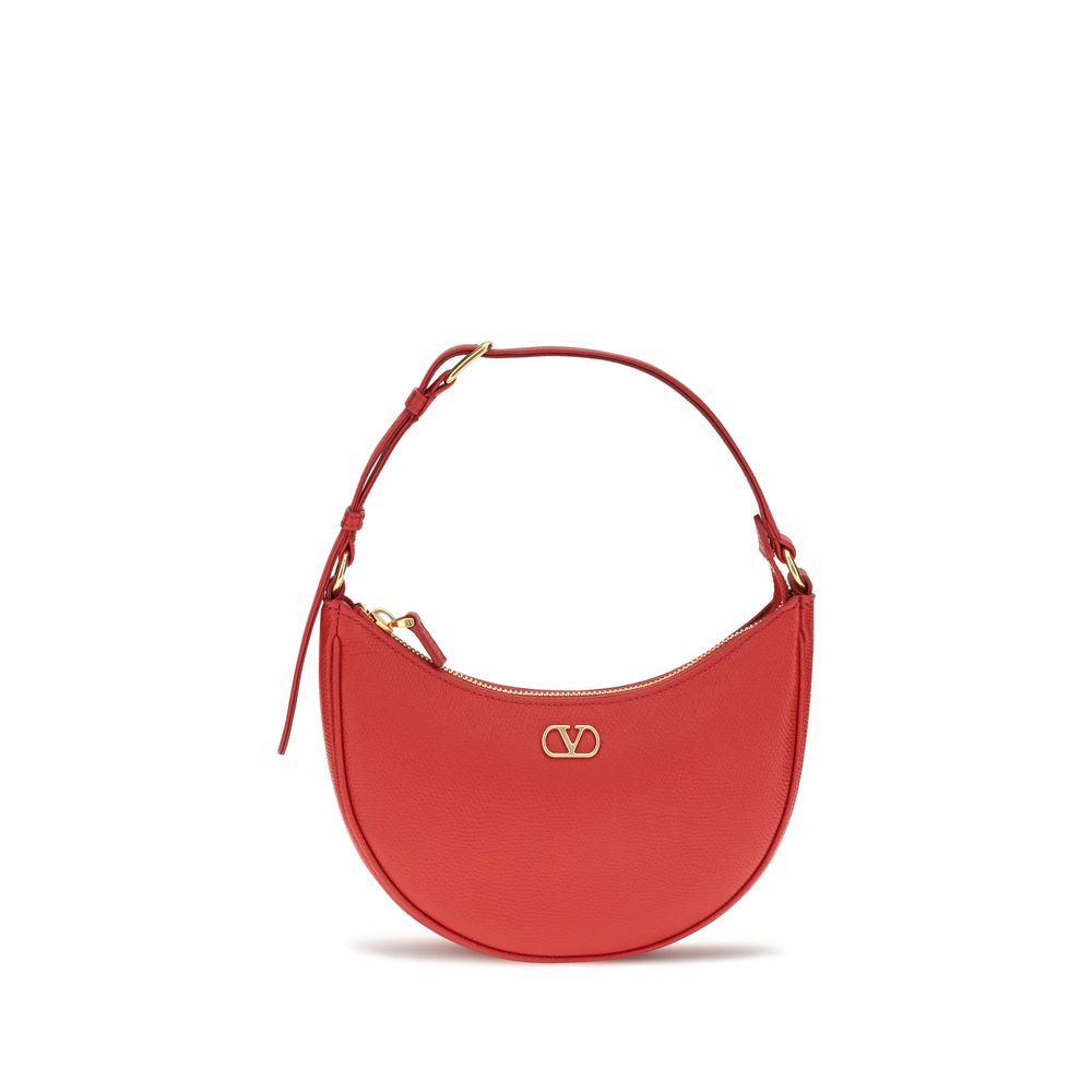 Granulated Calfskin Mini Hobo VLogo Signature Shoulder Bag