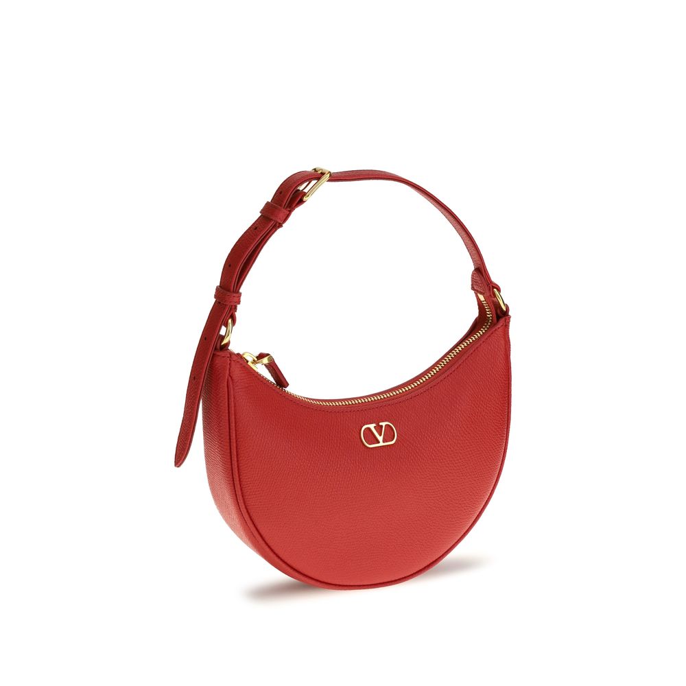 Granulated Calfskin Mini Hobo VLogo Signature Shoulder Bag