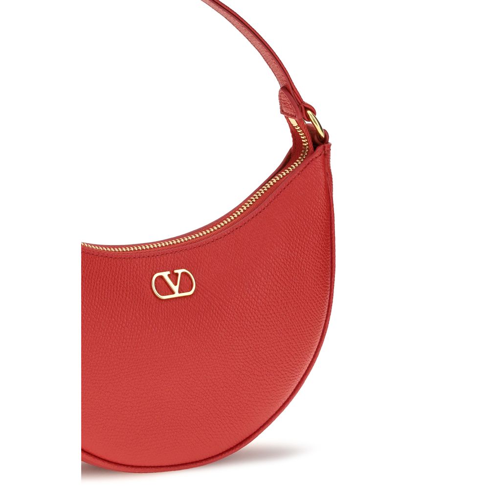 Granulated Calfskin Mini Hobo VLogo Signature Shoulder Bag