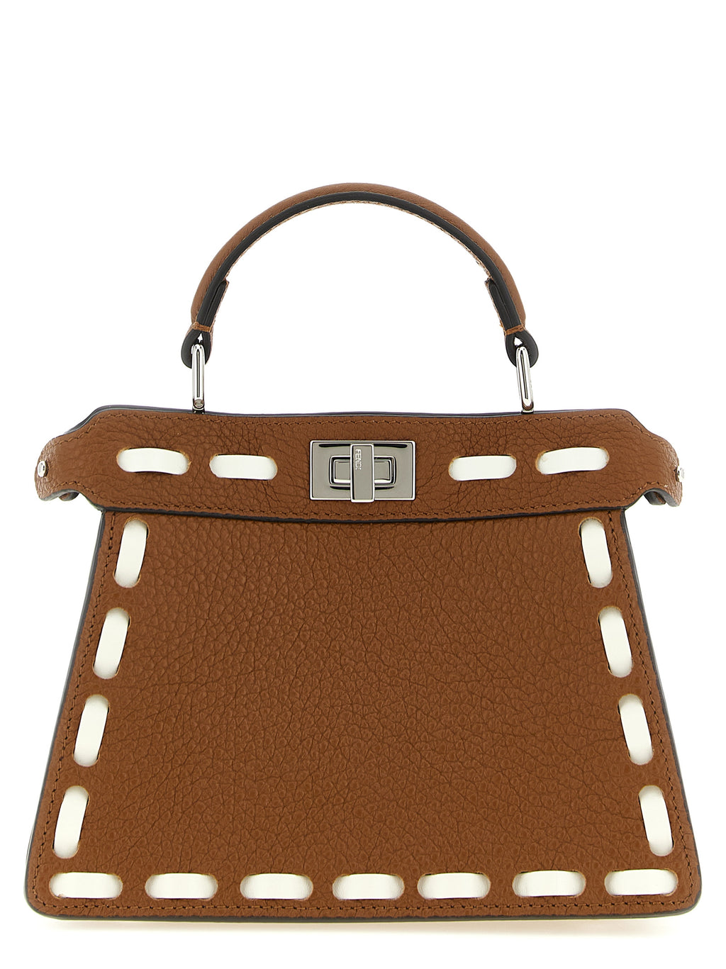 Brown Calfskin Peekaboo ISeeU Handbag