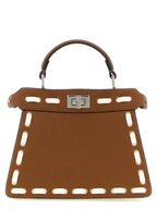 Brown Calfskin Peekaboo ISeeU Handbag
