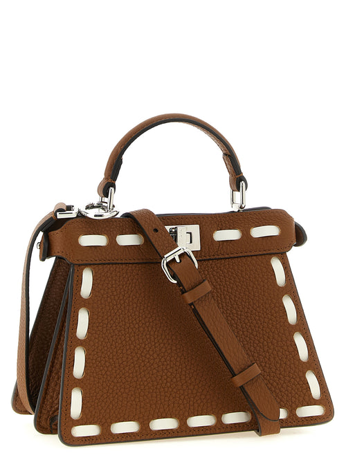 Brown Calfskin Peekaboo ISeeU Handbag