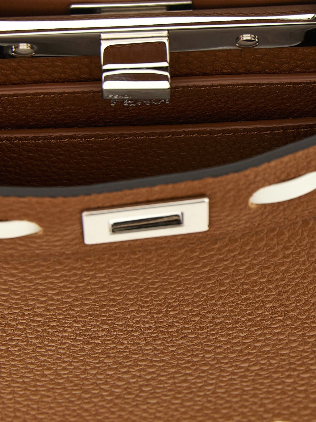 Brown Calfskin Peekaboo ISeeU Handbag