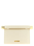 White Lamb Leather Le Sac Rond Carré Clutch