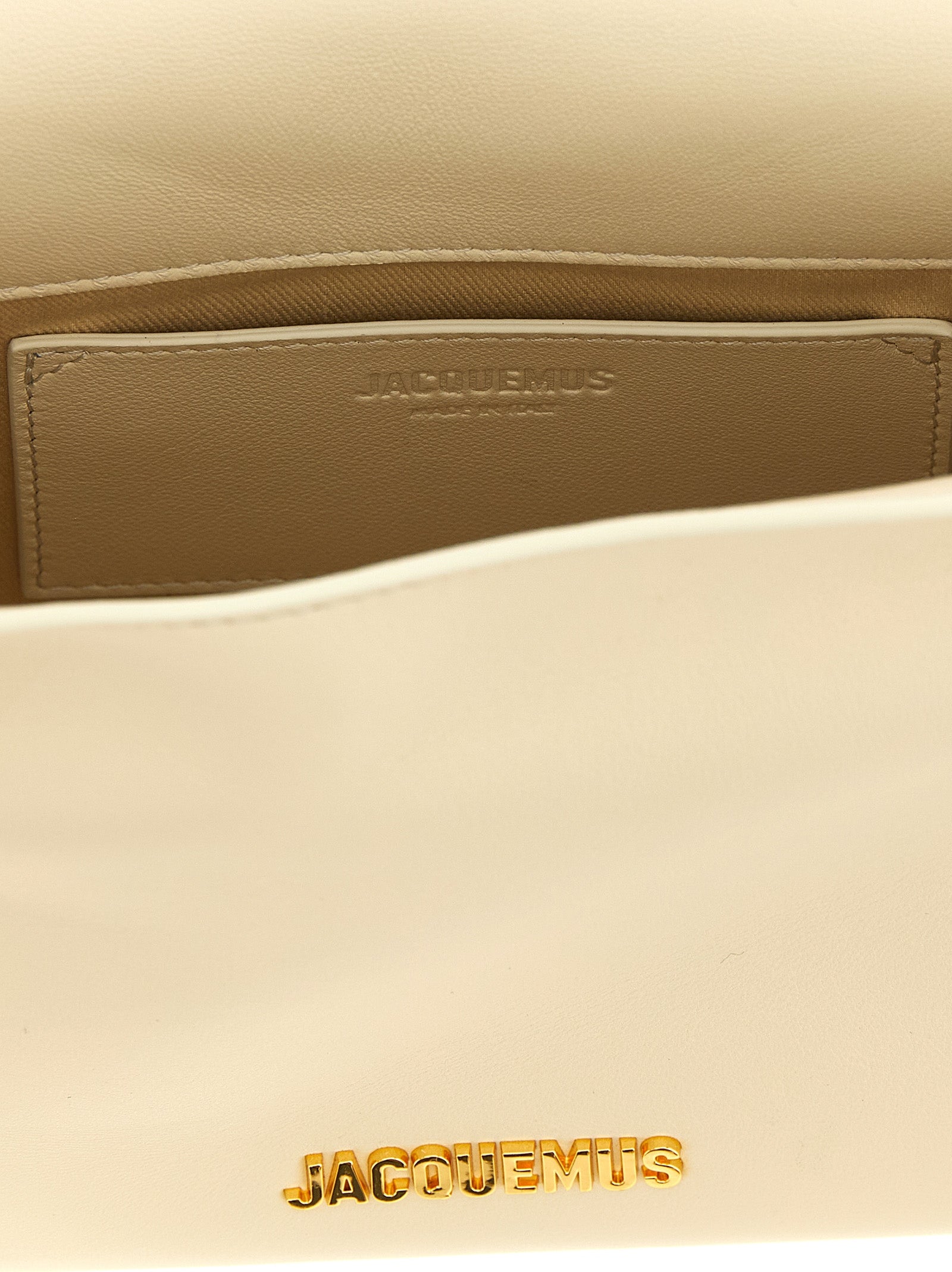 White Lamb Leather Le Sac Rond Carré Clutch