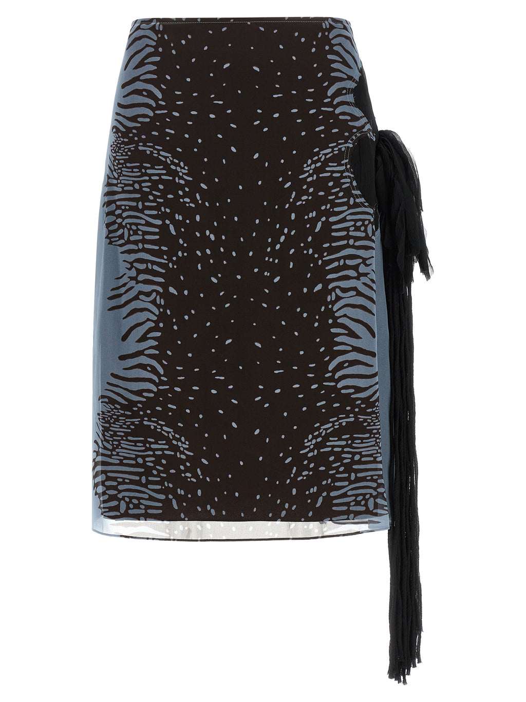 Multicolor Silk Georgette Midi Skirt