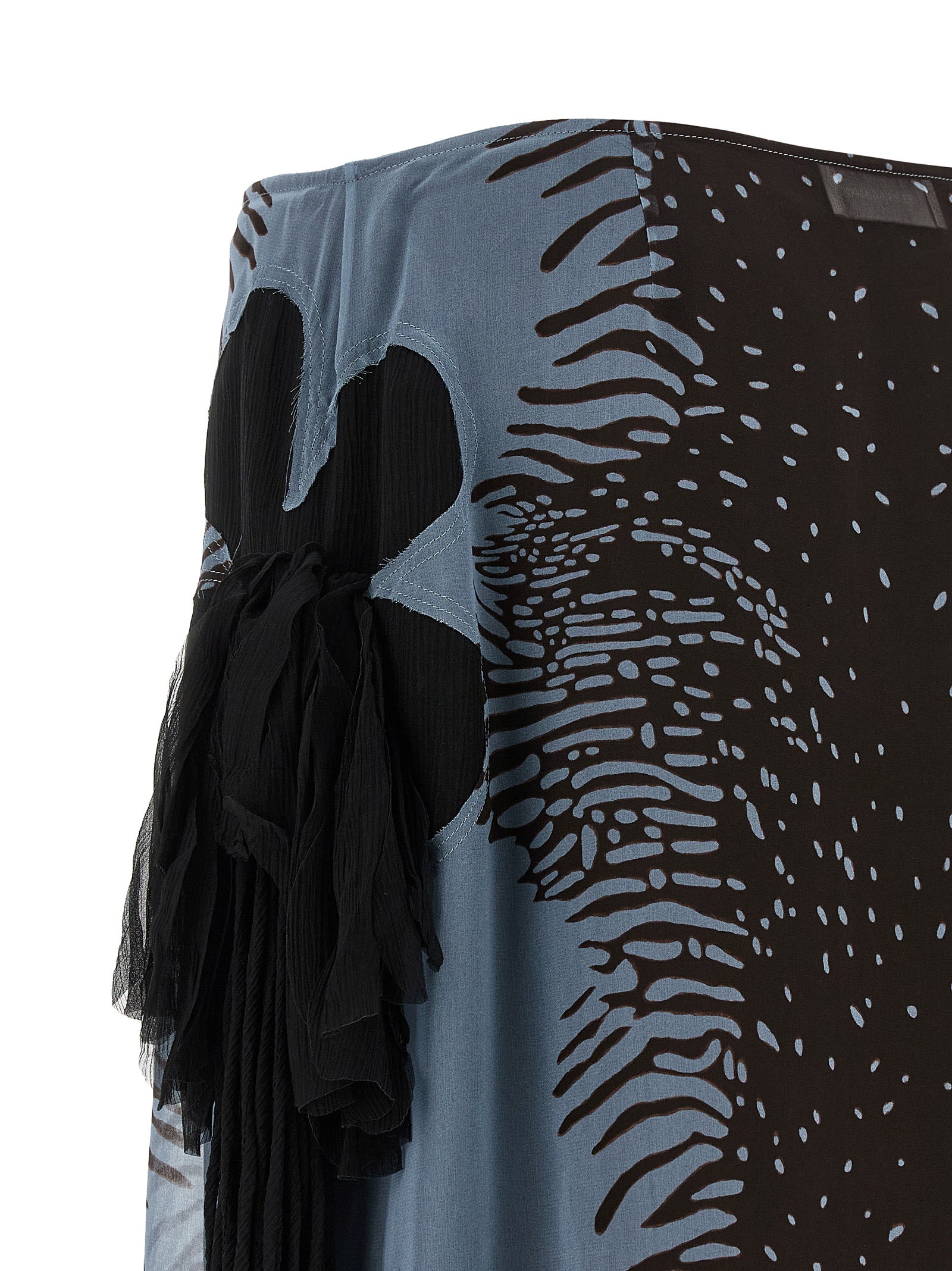 Multicolor Silk Georgette Midi Skirt