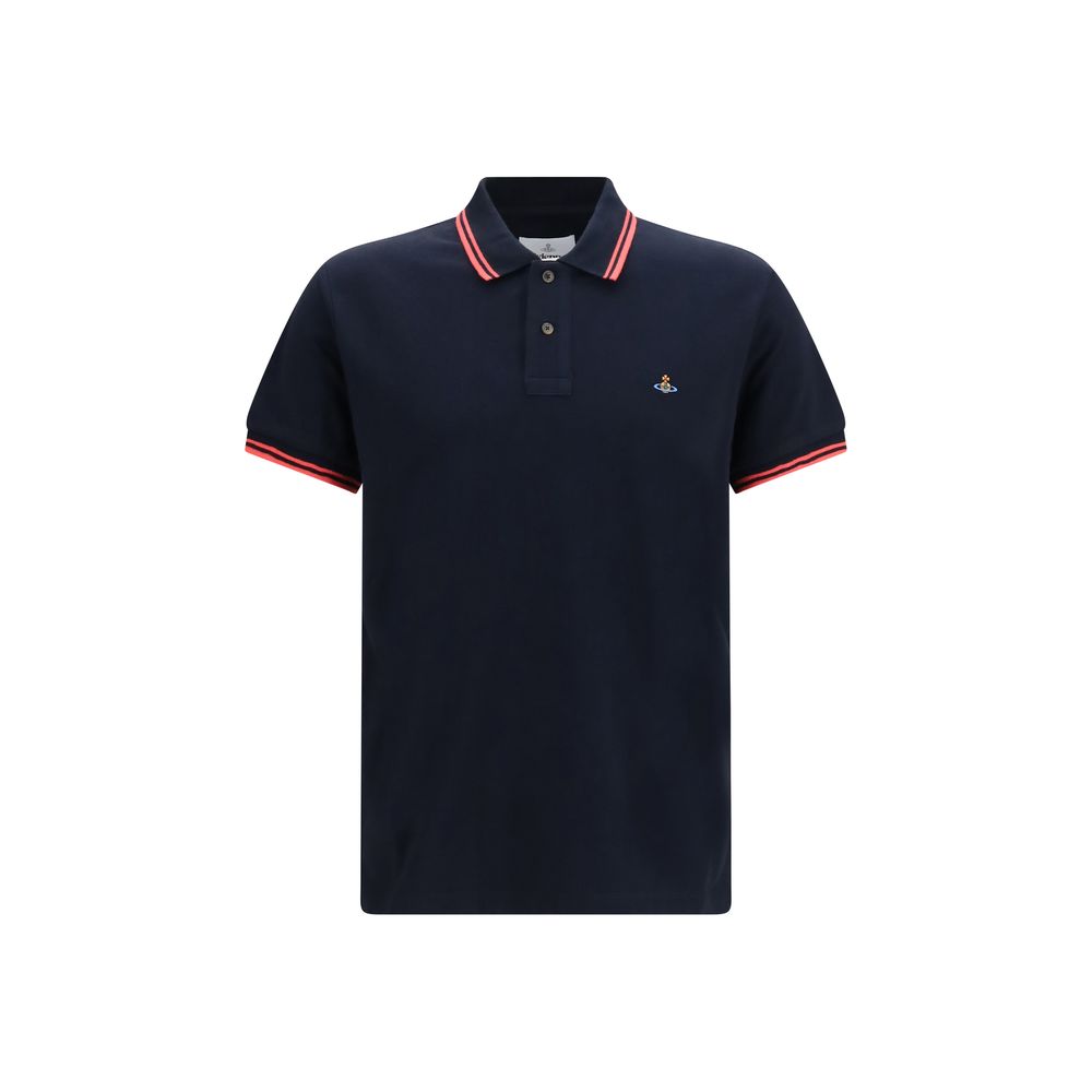 Cotton Polo Shirt with Orb Embroidery