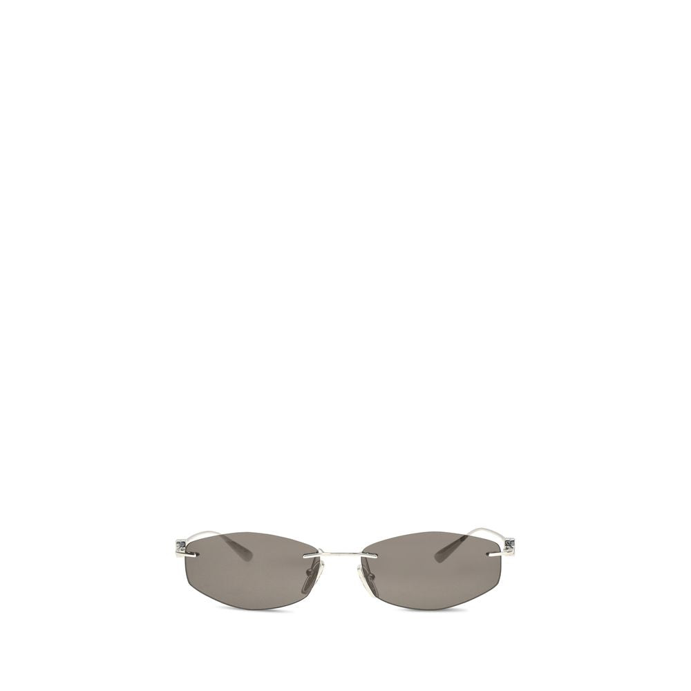 Geometric Oval Silver Metal Sunglasses