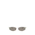 Geometric Oval Silver Metal Sunglasses