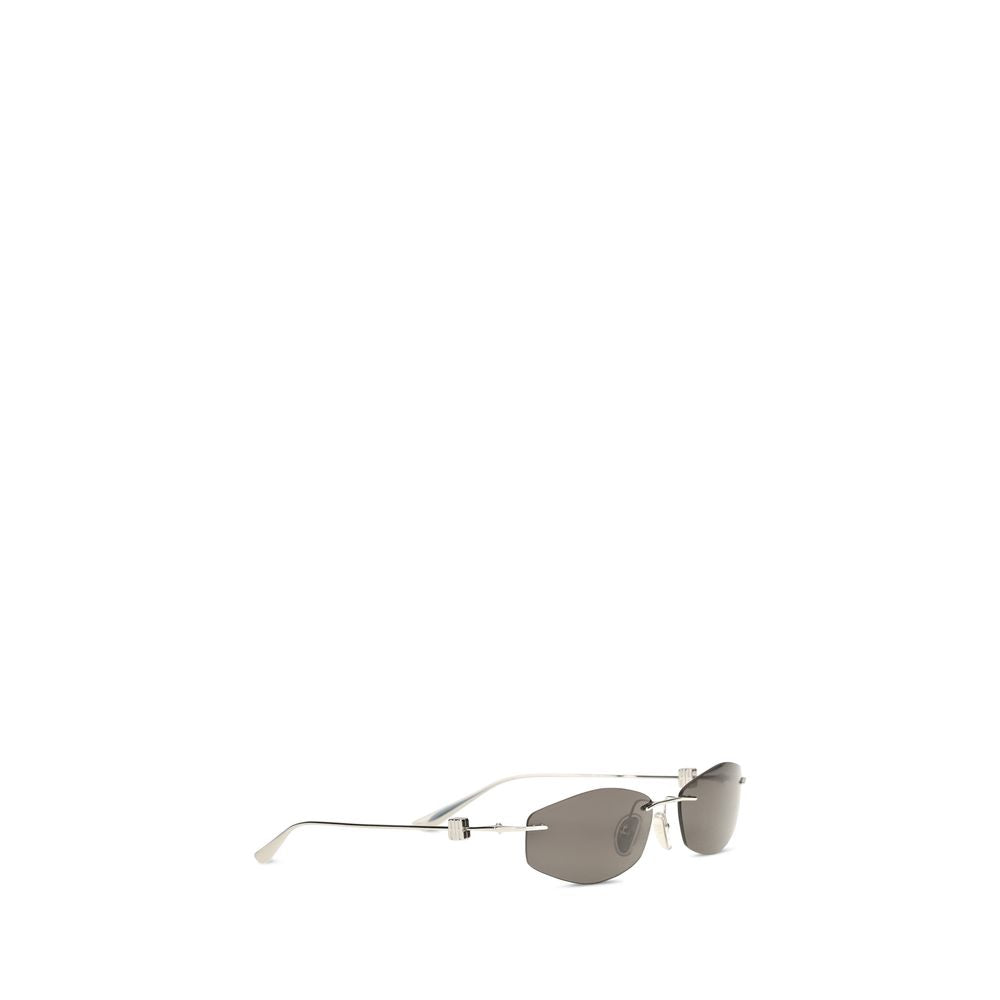 Geometric Oval Silver Metal Sunglasses