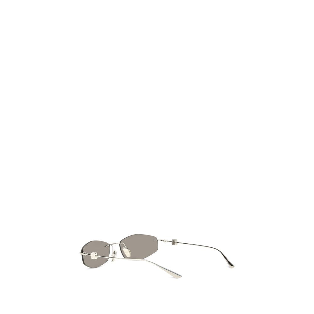Geometric Oval Silver Metal Sunglasses