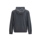Pinstriped Hooded Zip Sweatshirt