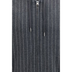 Pinstriped Hooded Zip Sweatshirt