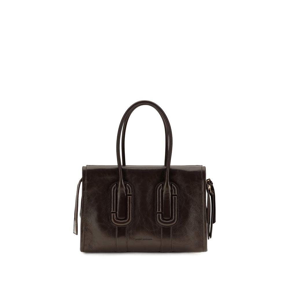 Brown Calfskin Shoulder Bag