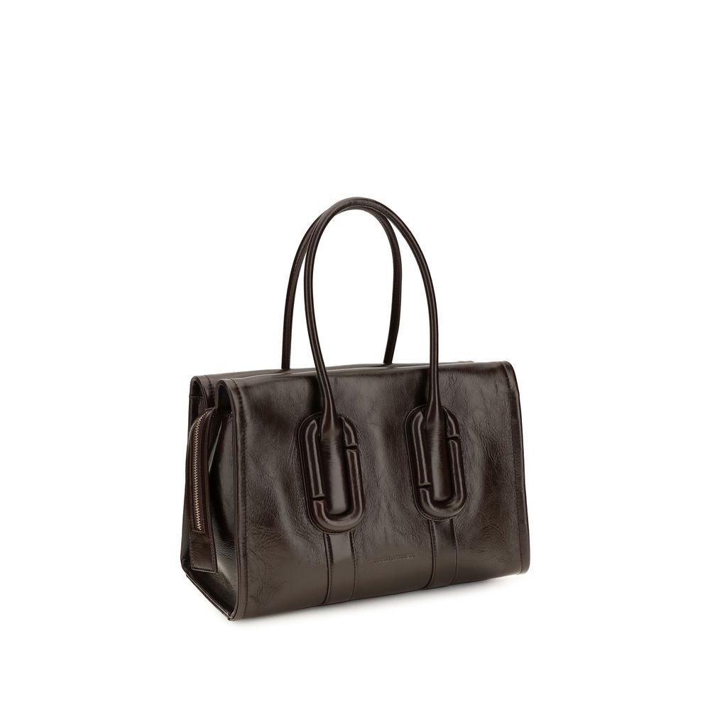 Brown Calfskin Shoulder Bag