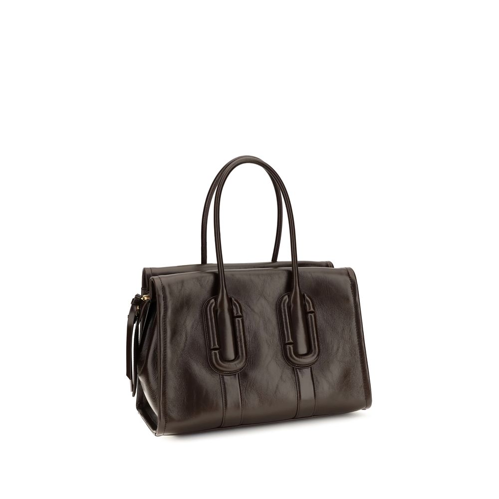 Brown Calfskin Shoulder Bag