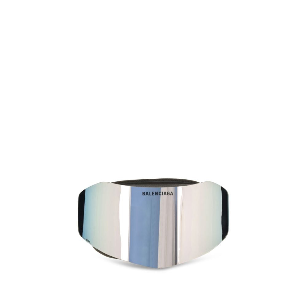 Silver Polyamide Ski Mask Sunglasses