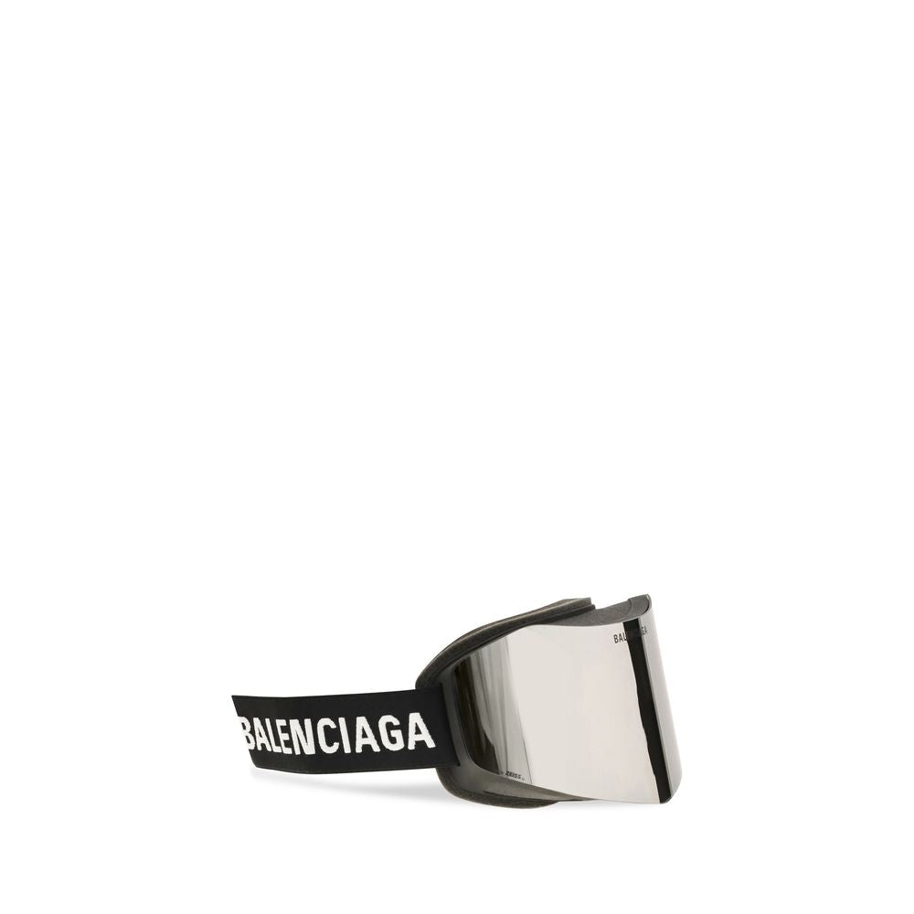 Silver Polyamide Ski Mask Sunglasses