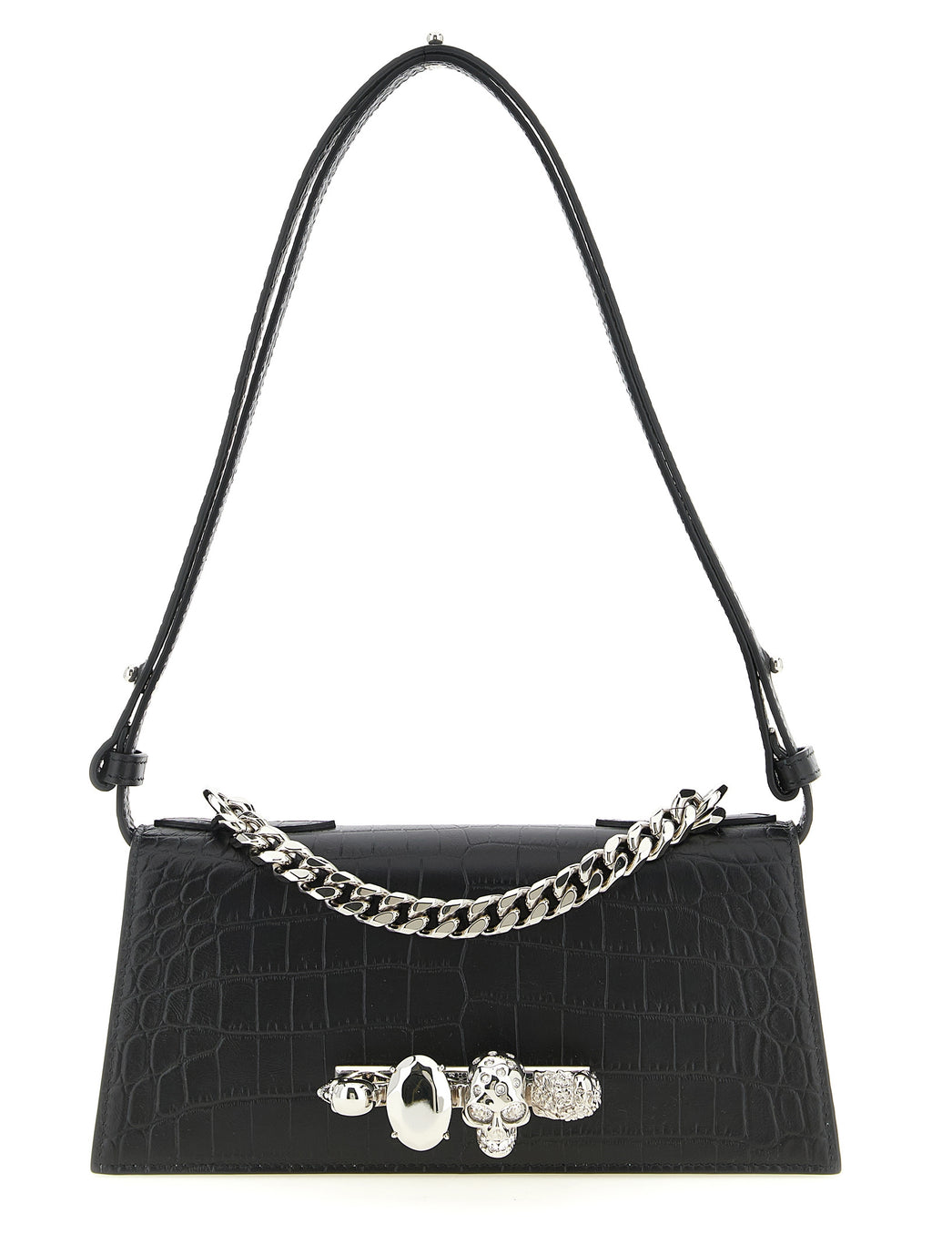 Mini Crocodile‑Effect Calfskin Shoulder Bag