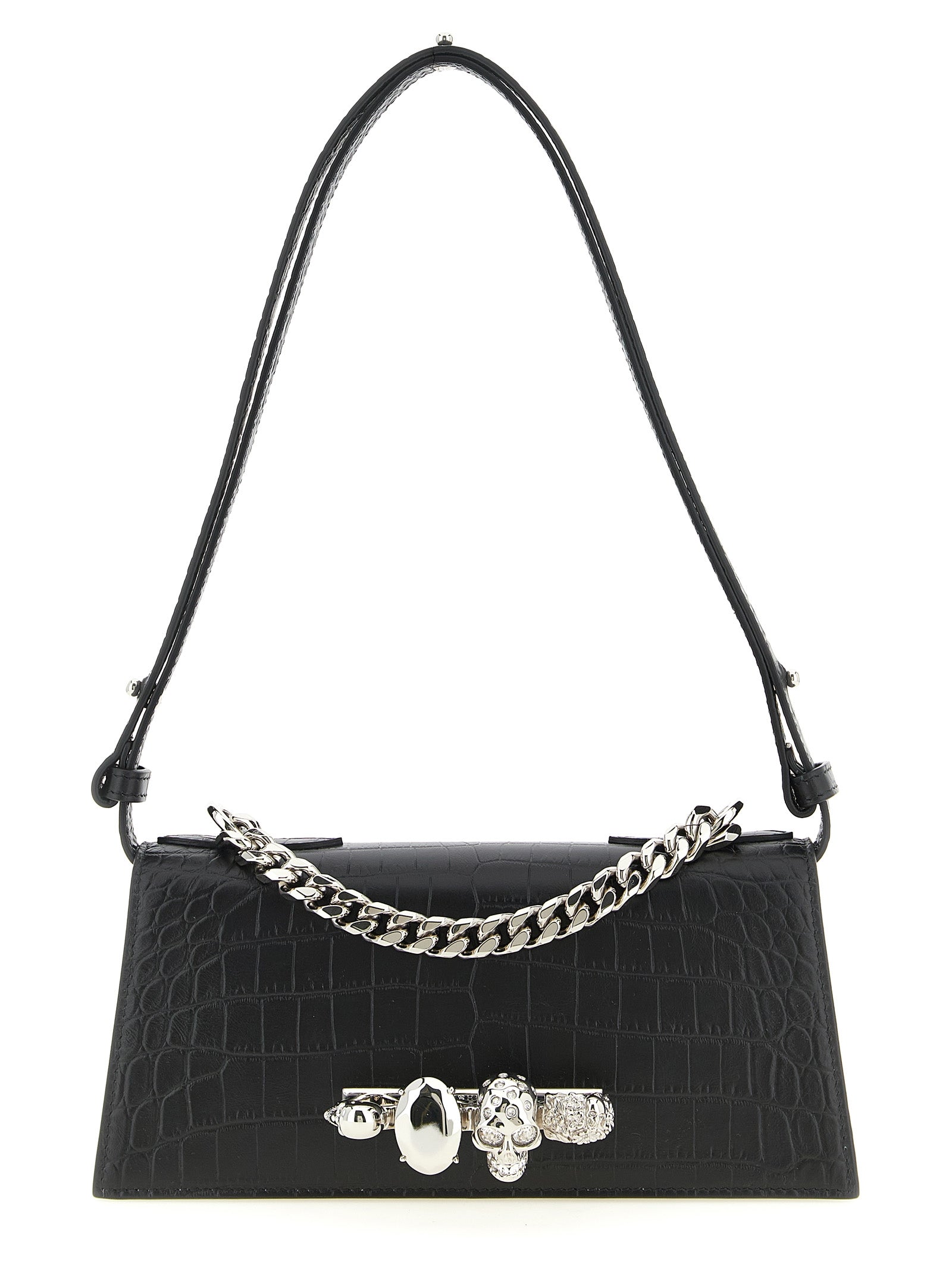 Mini Crocodile‑Effect Calfskin Shoulder Bag