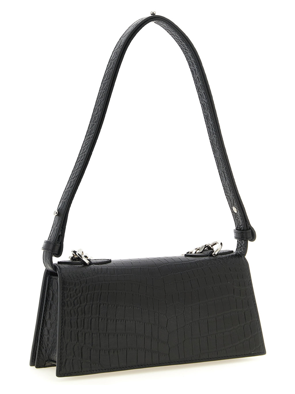 Mini Crocodile‑Effect Calfskin Shoulder Bag