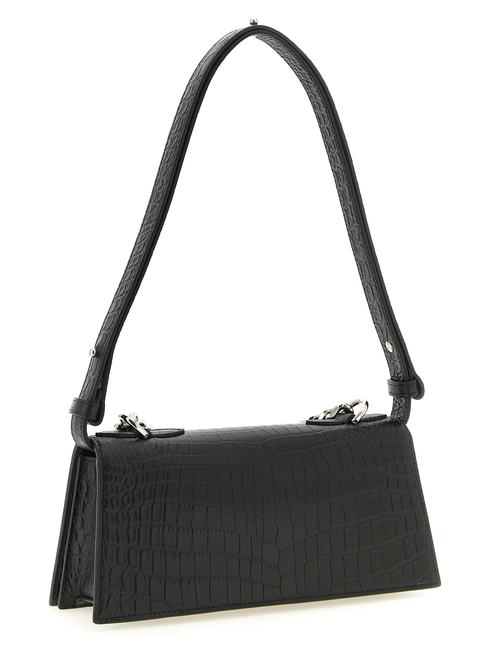 Mini Crocodile‑Effect Calfskin Shoulder Bag