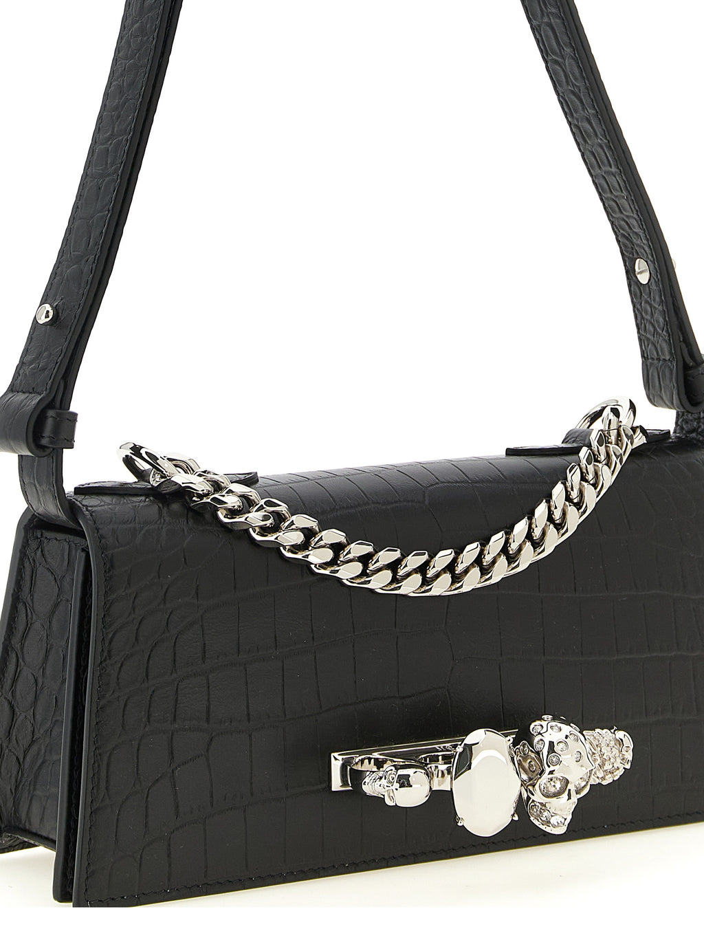 Mini Crocodile‑Effect Calfskin Shoulder Bag