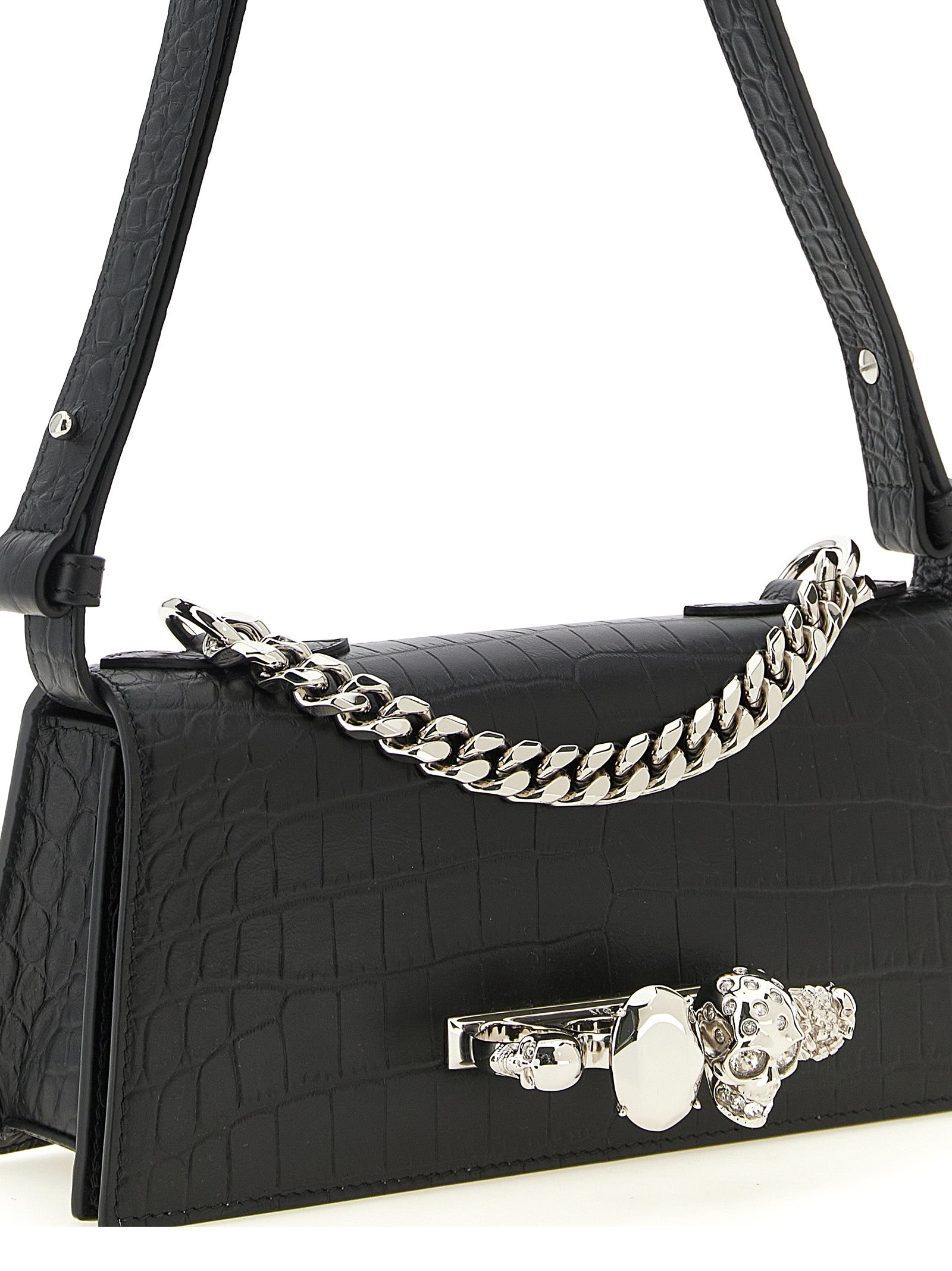 Mini Crocodile‑Effect Calfskin Shoulder Bag