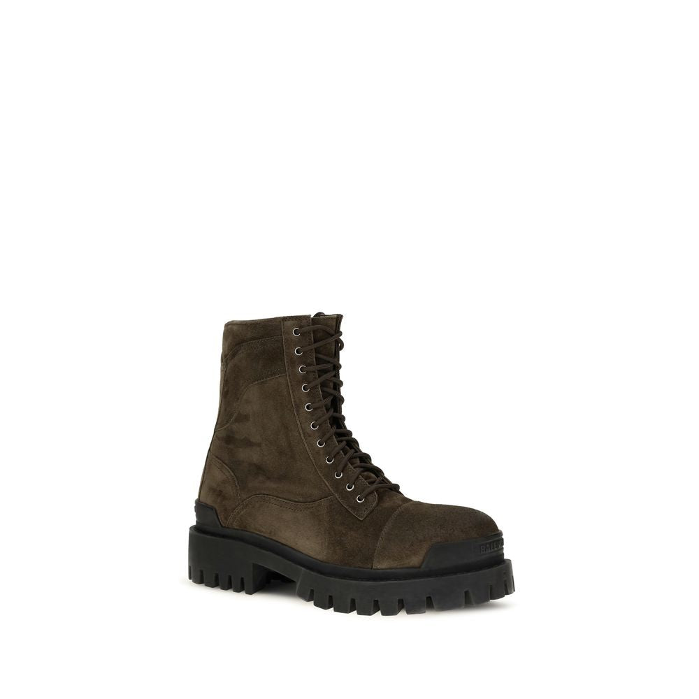 Waxed Suede Calf Leather Combat Strike Boots