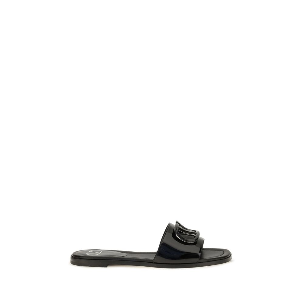 Calfskin Patent Leather Slide Sandals