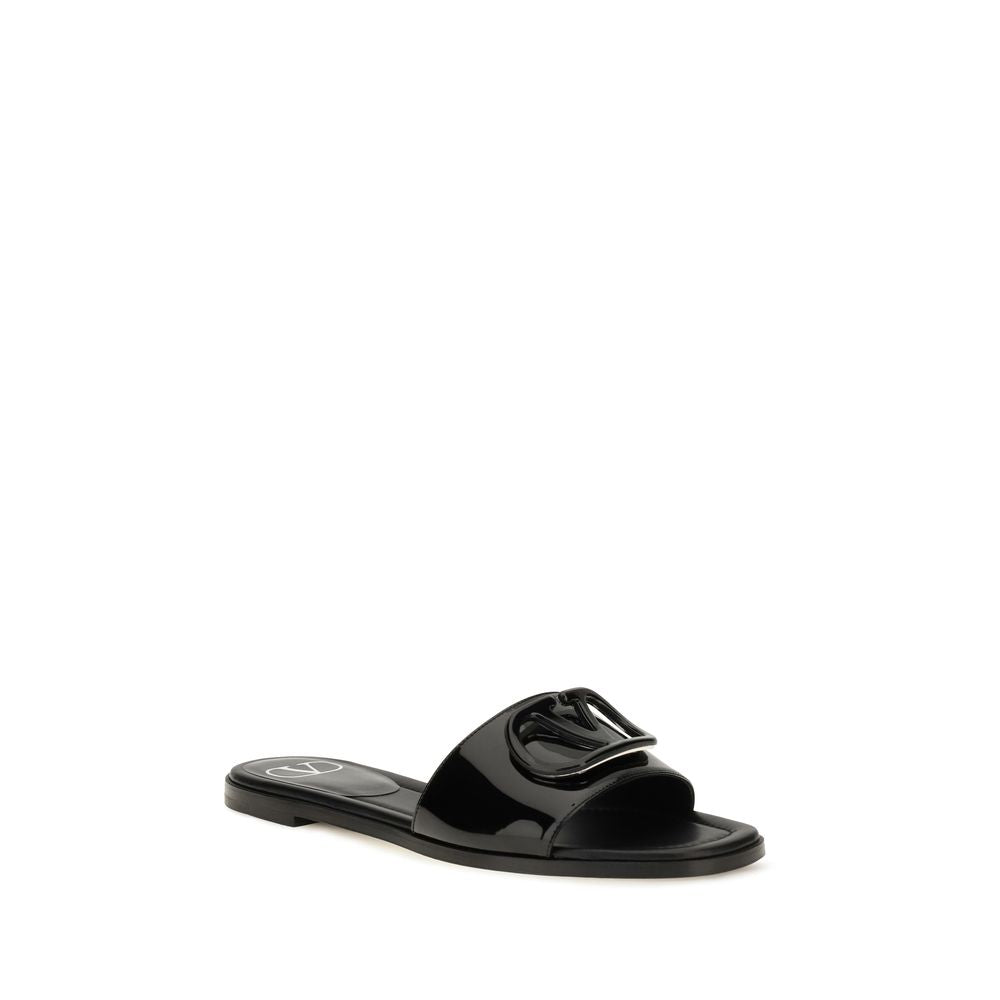 Calfskin Patent Leather Slide Sandals