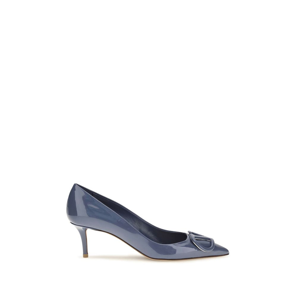 Blue Calfskin High Heel Pumps