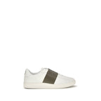 White Calfskin Low‑Top Sneakers