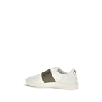 White Calfskin Low‑Top Sneakers