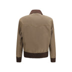 Cotton-Blend Full-Length Jacket With Corduroy Collar