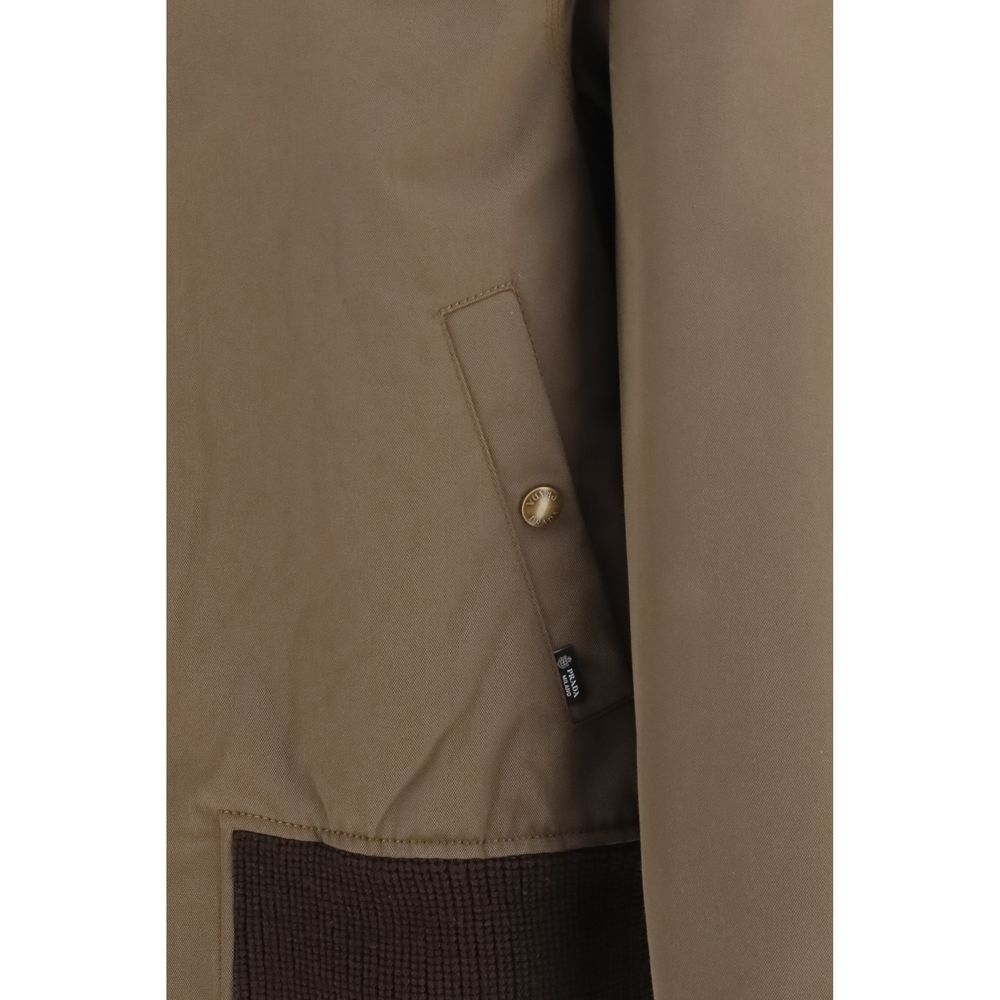 Cotton-Blend Full-Length Jacket With Corduroy Collar