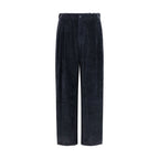 Oversized Ribbed Viscose Velvet Wide-Leg Pants